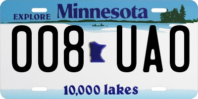 MN license plate 008UAO