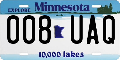 MN license plate 008UAQ