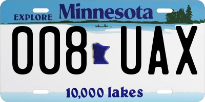 MN license plate 008UAX