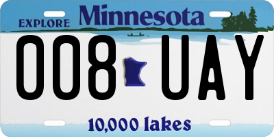 MN license plate 008UAY