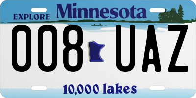 MN license plate 008UAZ