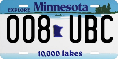 MN license plate 008UBC