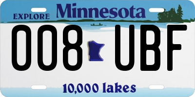 MN license plate 008UBF