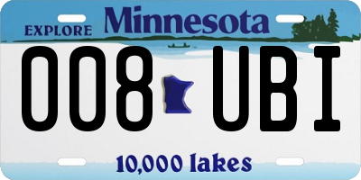 MN license plate 008UBI