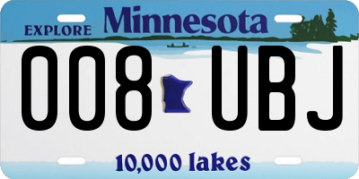 MN license plate 008UBJ