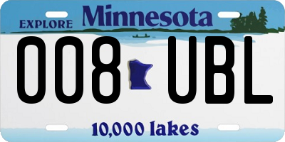 MN license plate 008UBL
