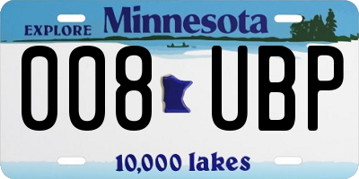 MN license plate 008UBP