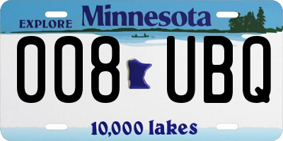 MN license plate 008UBQ
