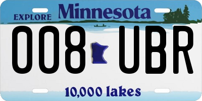 MN license plate 008UBR