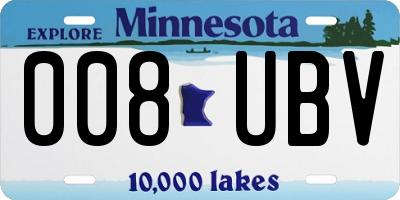MN license plate 008UBV