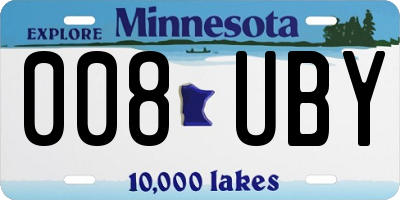 MN license plate 008UBY
