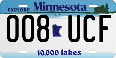 MN license plate 008UCF