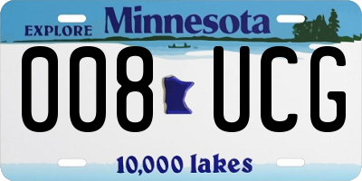 MN license plate 008UCG