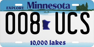 MN license plate 008UCS