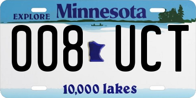 MN license plate 008UCT