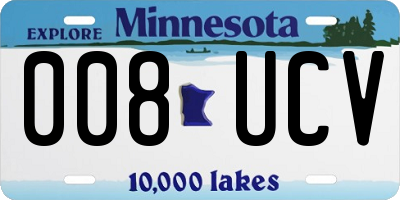 MN license plate 008UCV