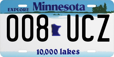 MN license plate 008UCZ
