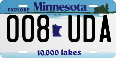 MN license plate 008UDA