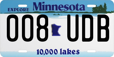 MN license plate 008UDB