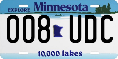 MN license plate 008UDC