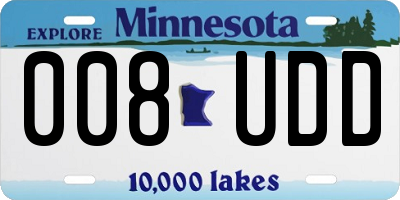 MN license plate 008UDD
