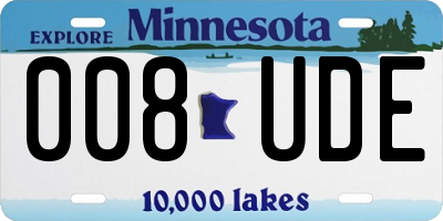 MN license plate 008UDE