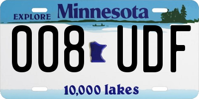 MN license plate 008UDF