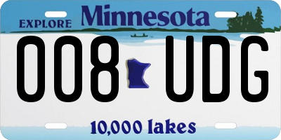 MN license plate 008UDG