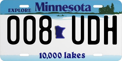 MN license plate 008UDH