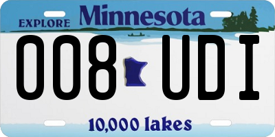 MN license plate 008UDI