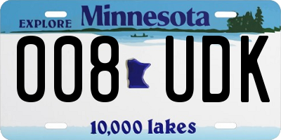 MN license plate 008UDK