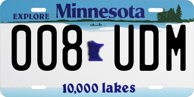 MN license plate 008UDM