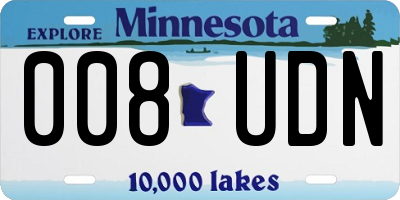 MN license plate 008UDN