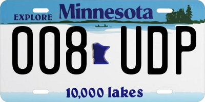 MN license plate 008UDP