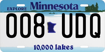 MN license plate 008UDQ