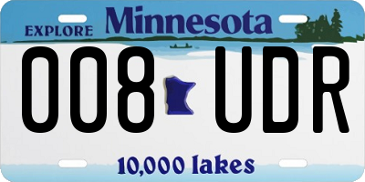 MN license plate 008UDR