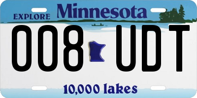 MN license plate 008UDT