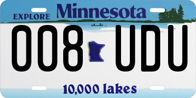 MN license plate 008UDU