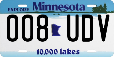 MN license plate 008UDV