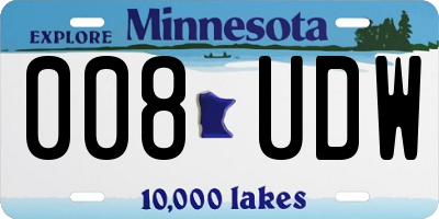 MN license plate 008UDW