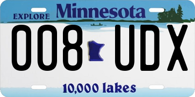 MN license plate 008UDX