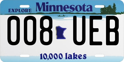 MN license plate 008UEB