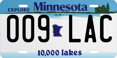 MN license plate 009LAC