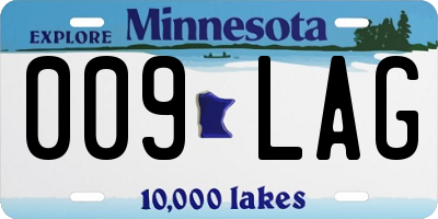 MN license plate 009LAG