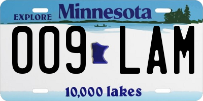 MN license plate 009LAM