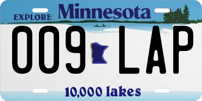 MN license plate 009LAP