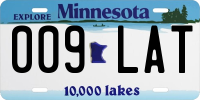 MN license plate 009LAT