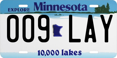MN license plate 009LAY