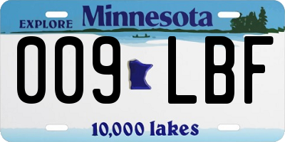 MN license plate 009LBF
