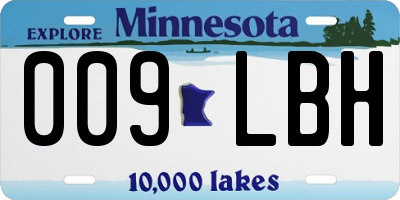 MN license plate 009LBH